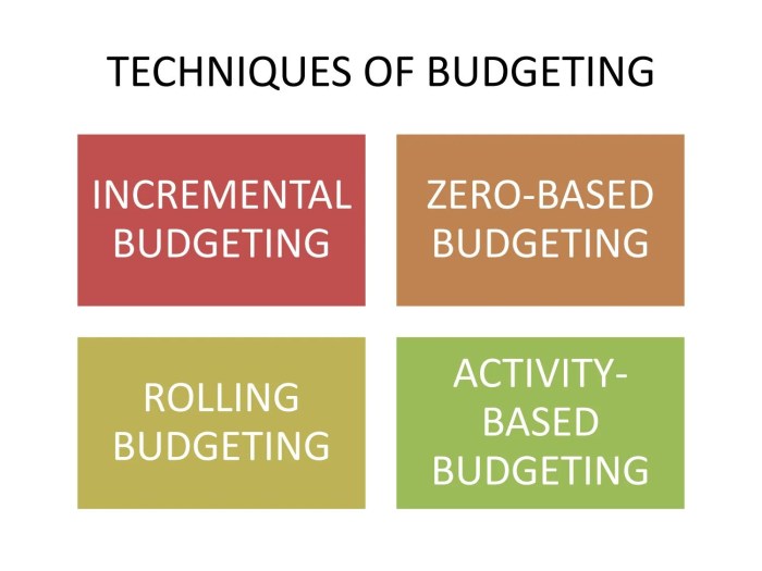 Budgeting techniques management